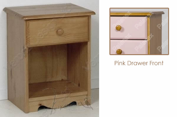 Verona Bedside Chest 1 Drawer | Pink